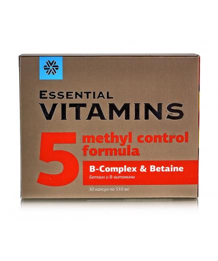Бетаин и В-витамины. B-Complex & Betaine. 30 капсул по 510мг. Для сердечно-сосудистой системы