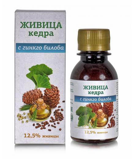 Живица кедра 12,5% с гинкго билоба,100 мл.