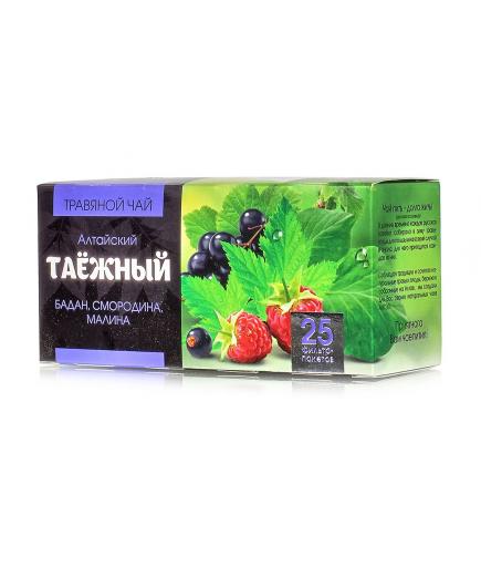 Травяной чай №4 "Таежный" (малина, смородина, бадан) 25 фильтр-пакетов по 1.2гр. Две линии