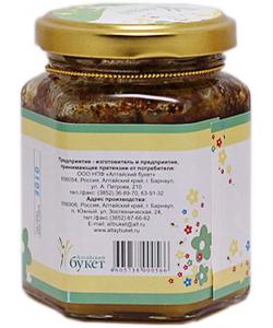Мед с пергой (мед 50% + перга 50%) 200гр. Алтайский букет