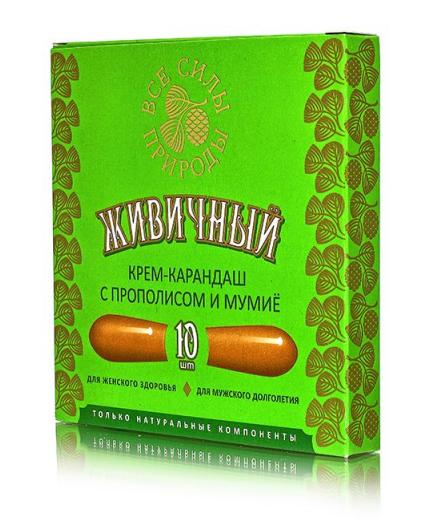 Крем-карандаш №5 "Живичный. С прополисом и мумие" (10 свечей) Для мужского и женского здоровья